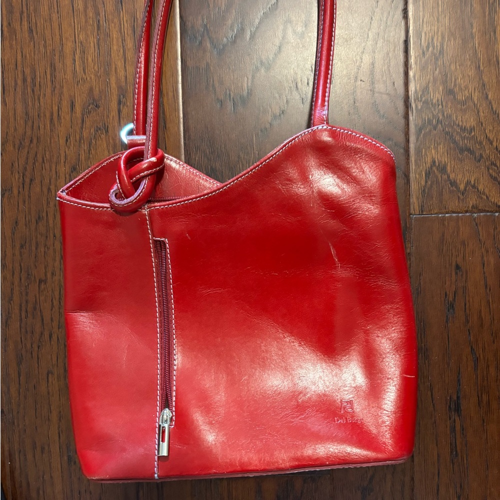 Red Leather Shoulder Bag